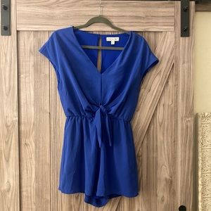 She + Sky royal blue romper